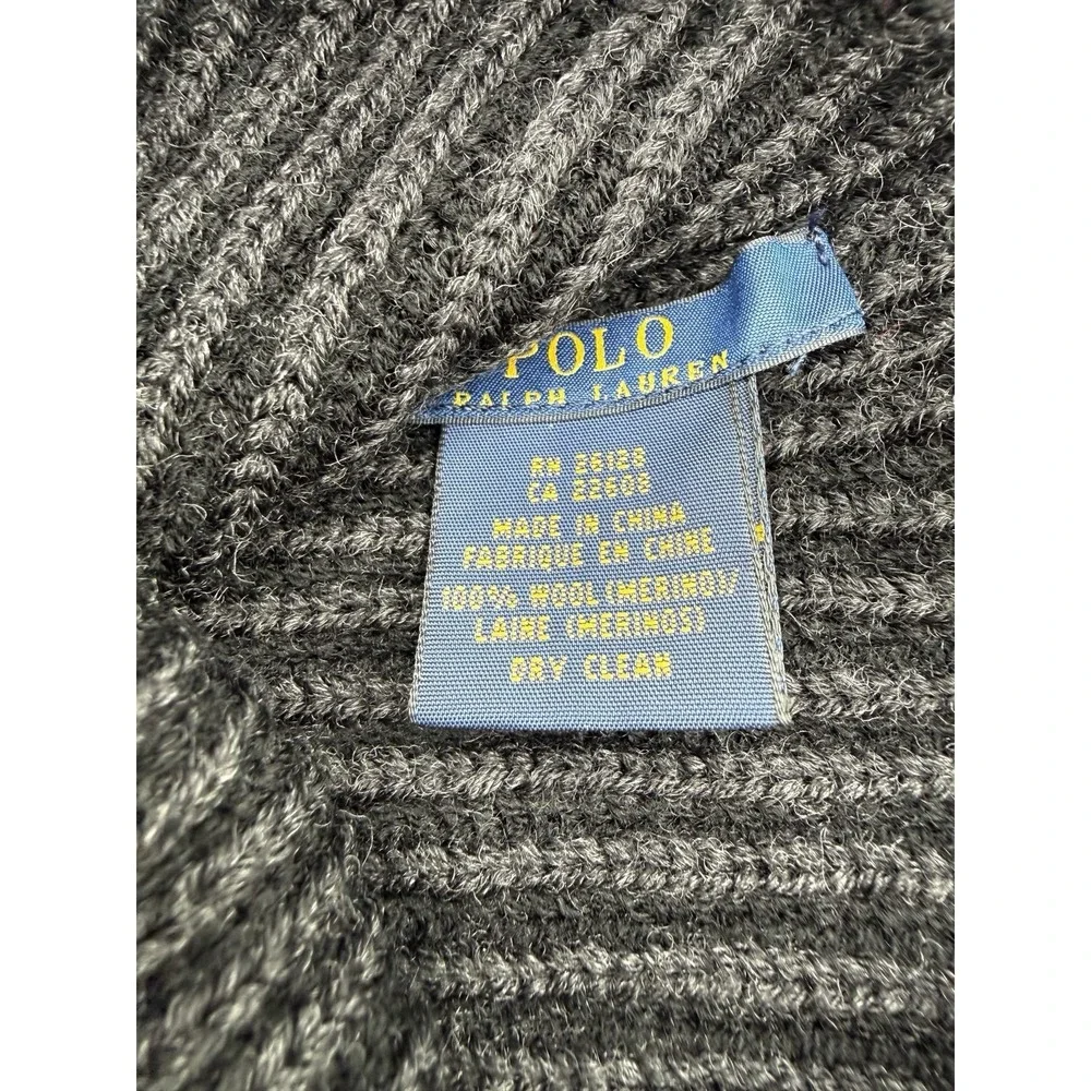 Polo Ralph Lauren‎ Men's Merino Wool 2 Piece Set Hat & Scarf Reversible BLUE